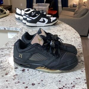 Jordan Black and Gold Men's Sneakers